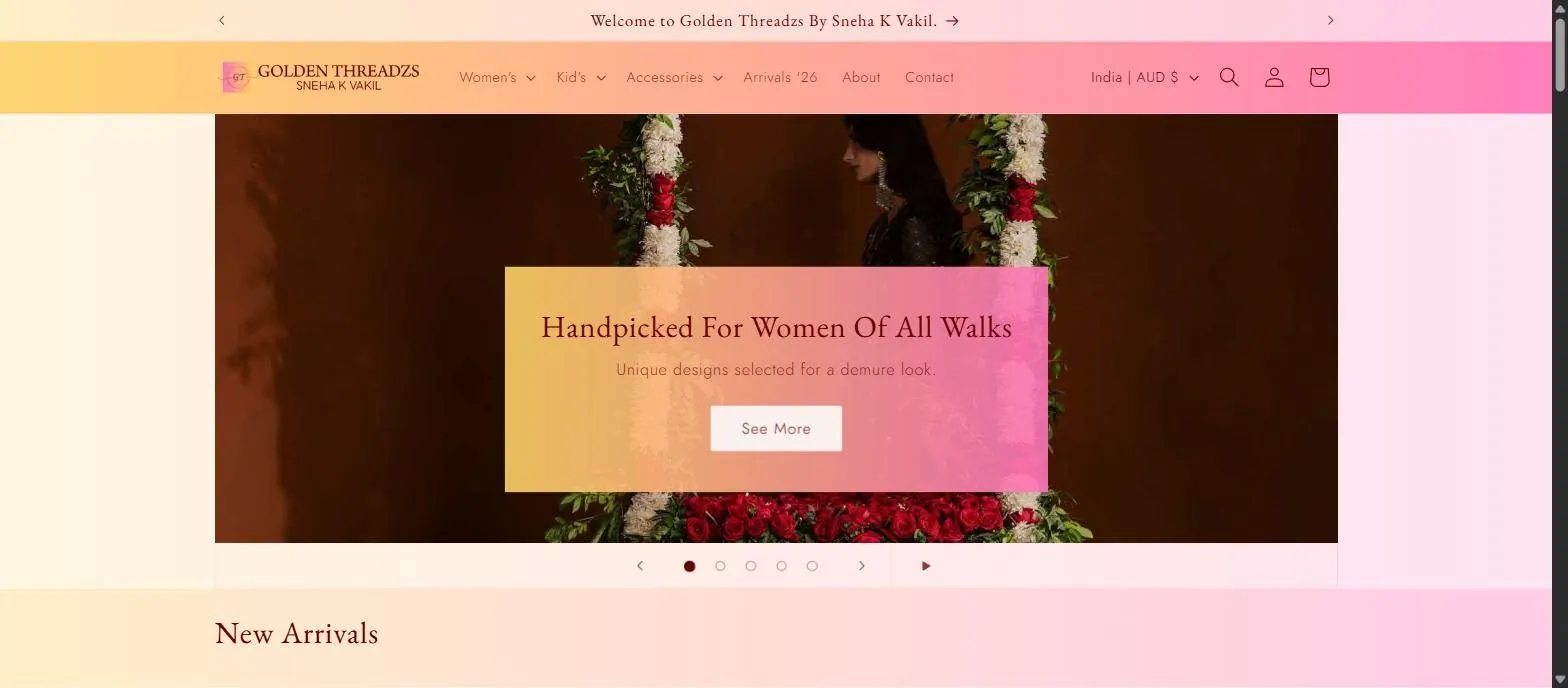 Golden Threadzs online store